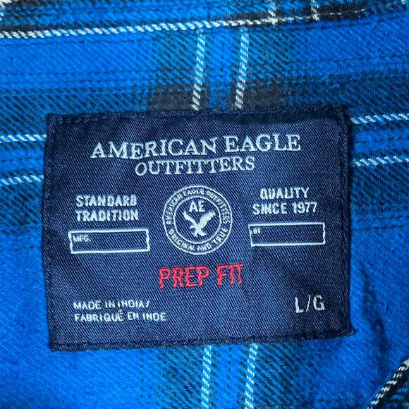 American Eagle Mens Shirt Multicolored Button Down Plaid Flannel 100% Cotton L - Picture 6 of 12